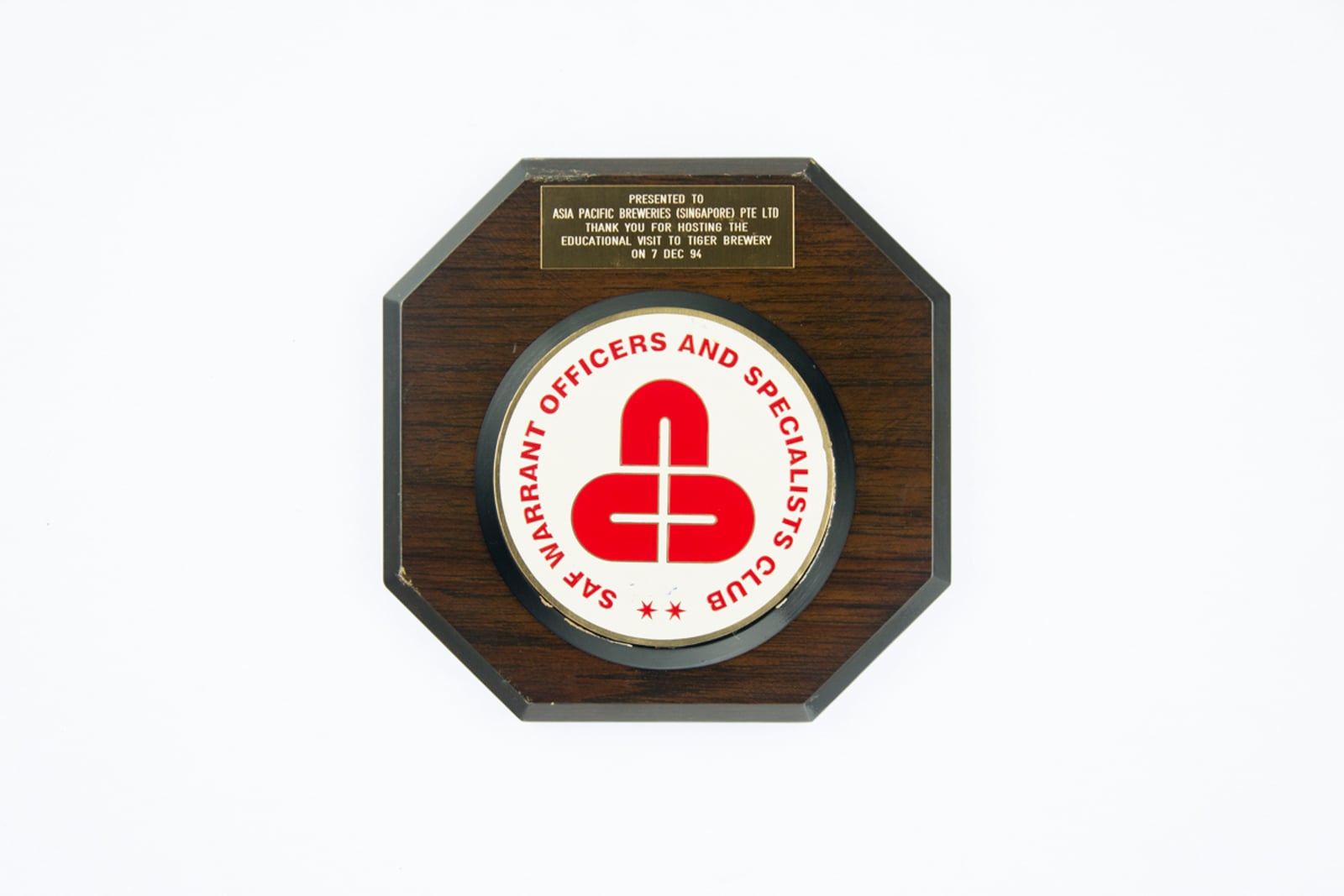 SAF Warrant Officers and Specialists Club Plaque 1994