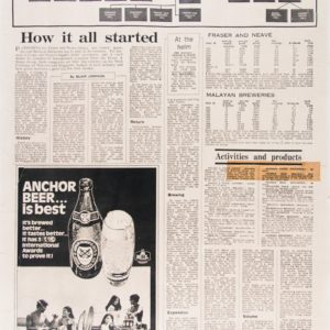 "How it all started" Newspaper Article & "Anchor Beer Is Best" Advertisement