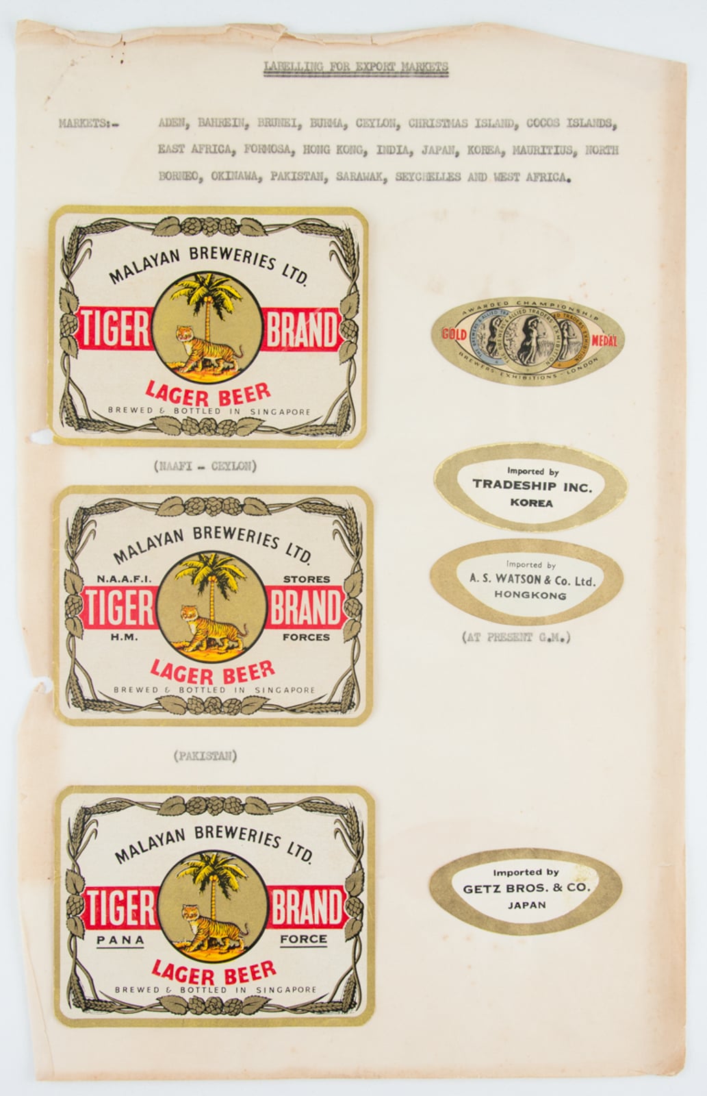 Tiger Brand Labels