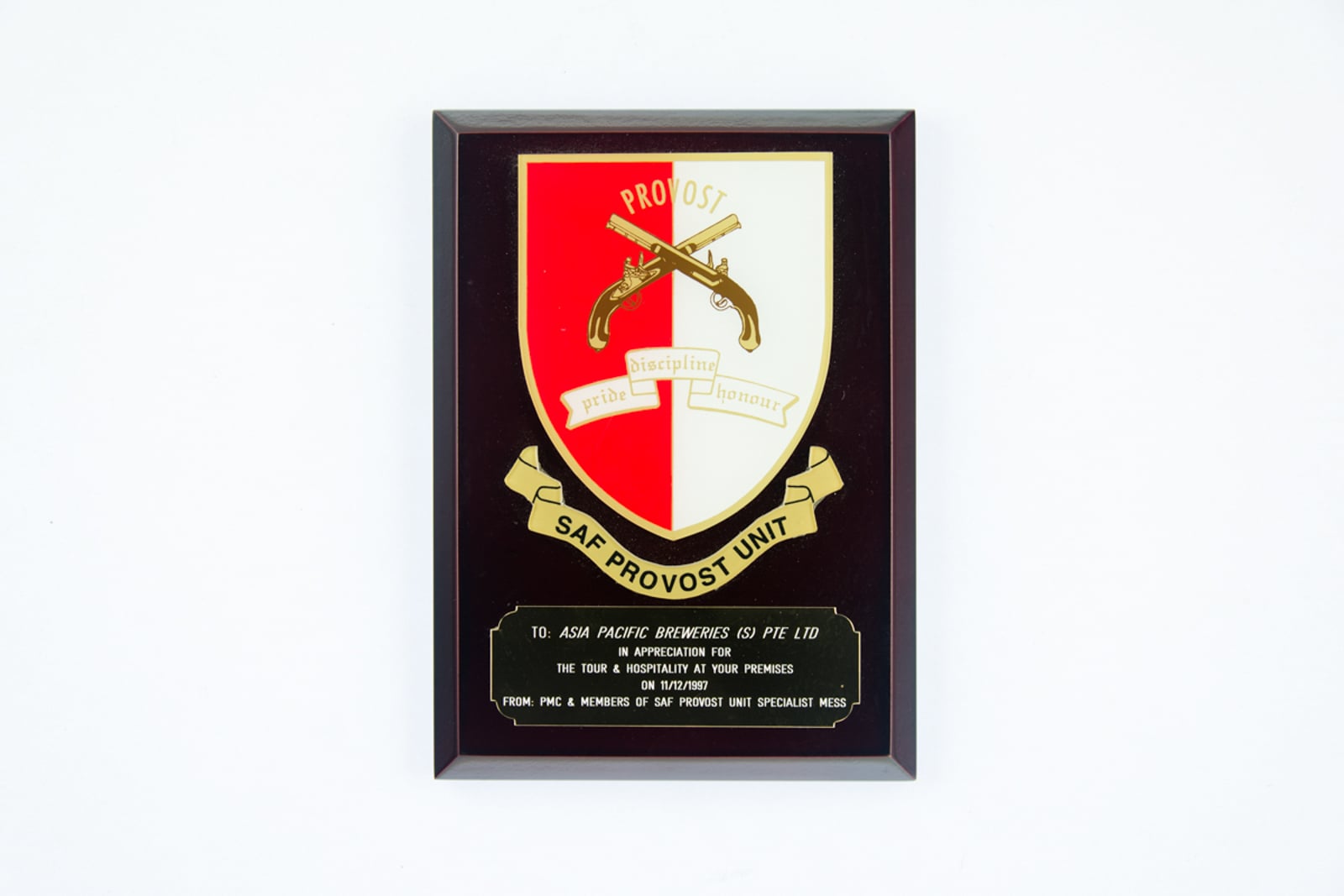 SAF Provost Unit Plaque 1997