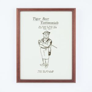 Malayan Breweries "Tiger Beer Testimonials - Mrs Elmer Q. Zilch (jr.)" Print Advertisement Reproduction