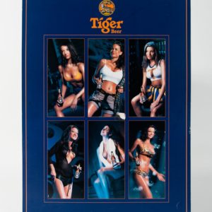 2001 Tiger Beer Calendar with pictures of six pin-up girls