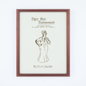 Malayan Breweries "Tiger Beer Testimonials - Mrs Kitchil Mackann" Print Advertisement Reproduction