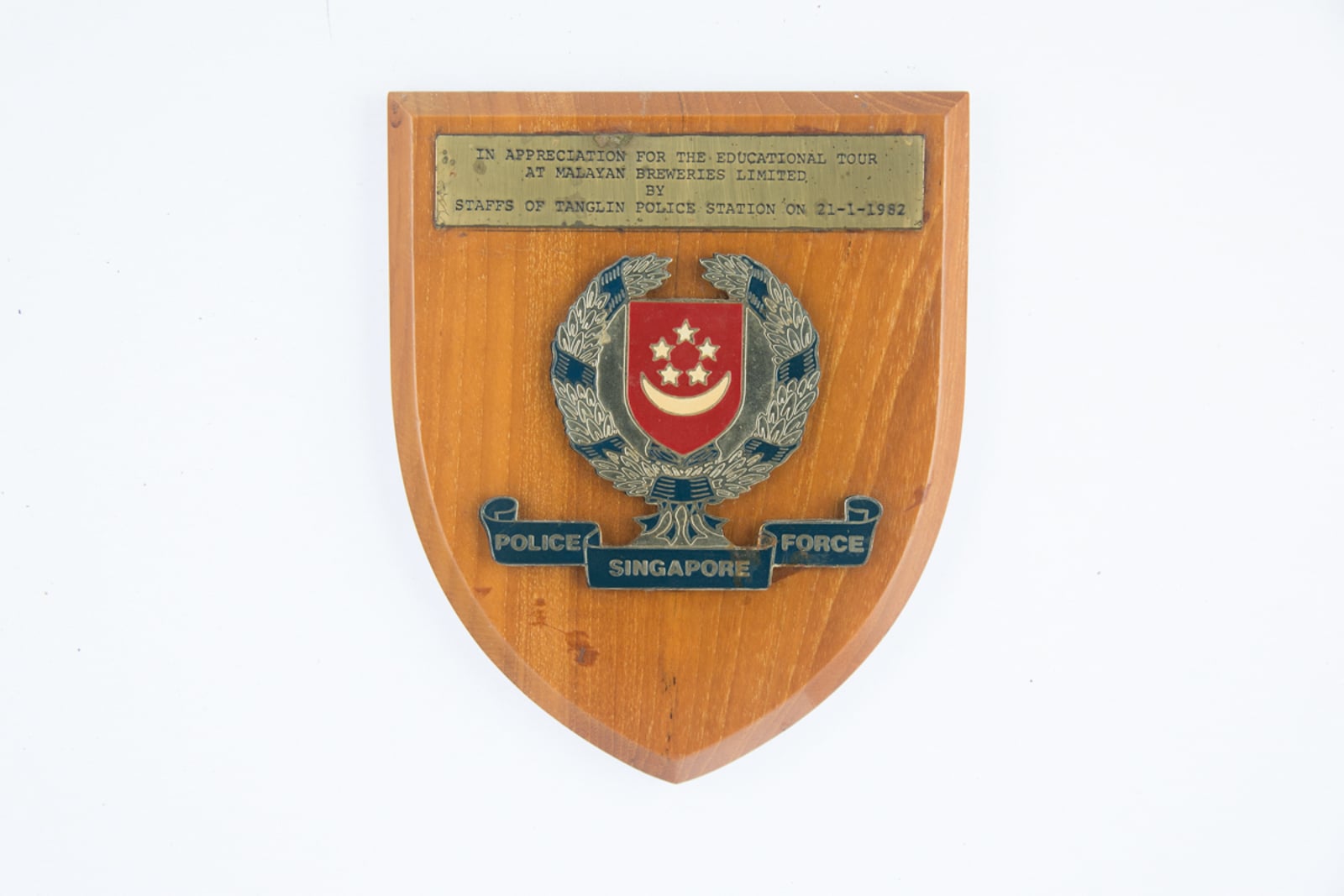 Tanglin Police Station Plaque 1982