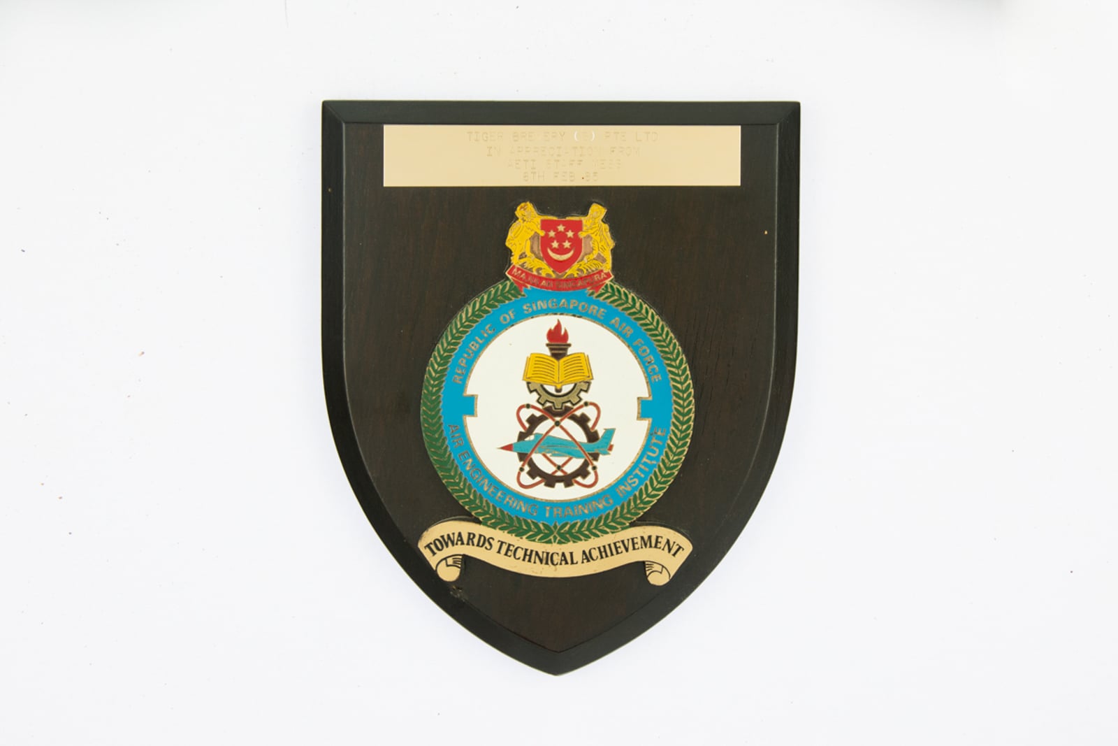 Republic of Singapore Air Force AETI Plaque 1985