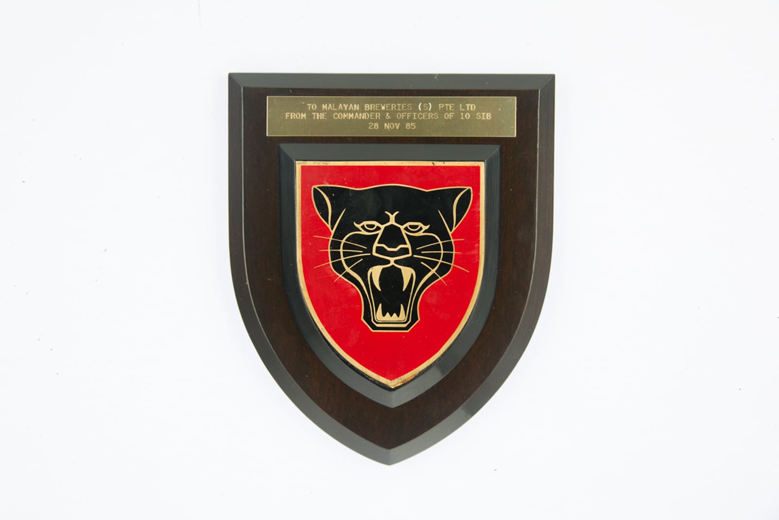Commander & Officers of 10 SIB Plaque 1985