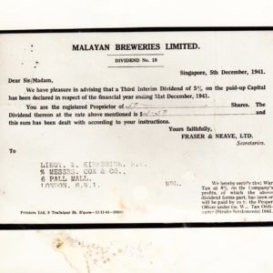 Malayan Breweries Limited Dividend Notice