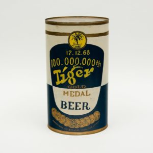 100,000,000th Tiger Gold Medal Beer Vintage Cannister 1968