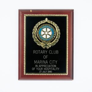 Rotary Club of Marina City Plaque 1990