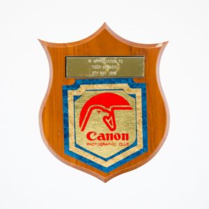 Canon Photographic Club Plaque 1986