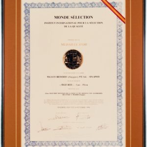 Tiger Beer (Can) (Pilsen) Médaille d'Or, Certificate 1984