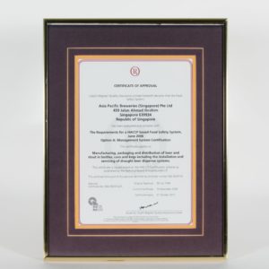 Asia Pacific Breweries HACCP Certificate