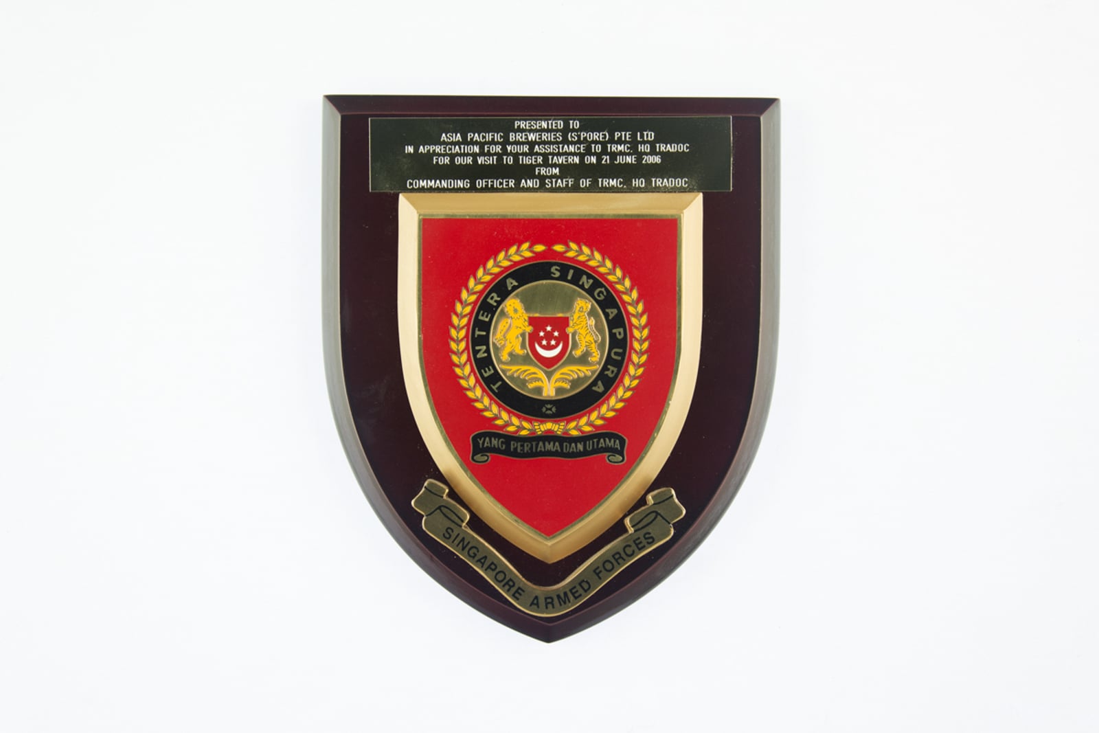 Singapore Armed Forces, TRMC HQ Plaque 2006