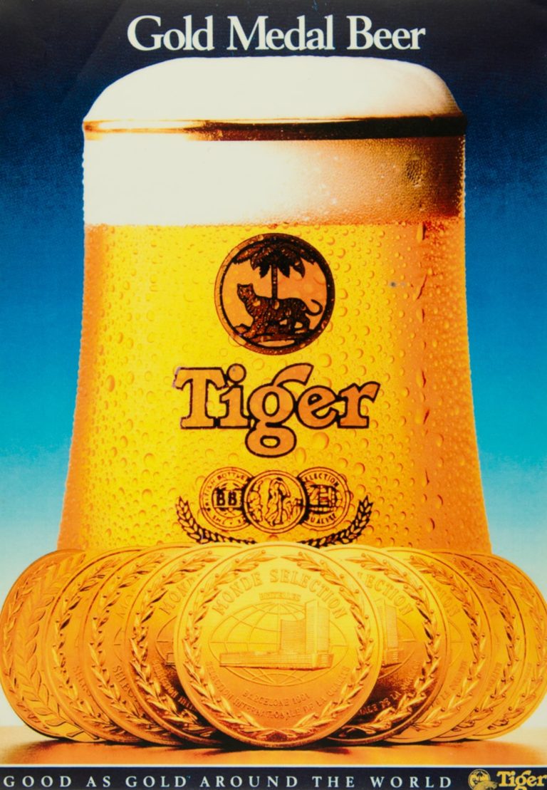 Tiger Gold Medal Beer Pokal Advertiement - APB Stories