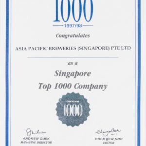 APBS Singapore 1000 Company, DP Information Group Certificate 1997/98