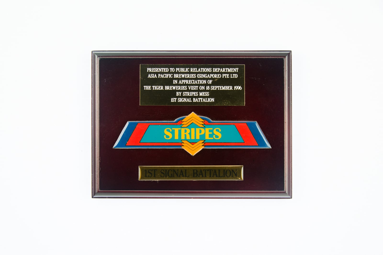 1st Signal Battalion, Stripes 1996 Plaque
