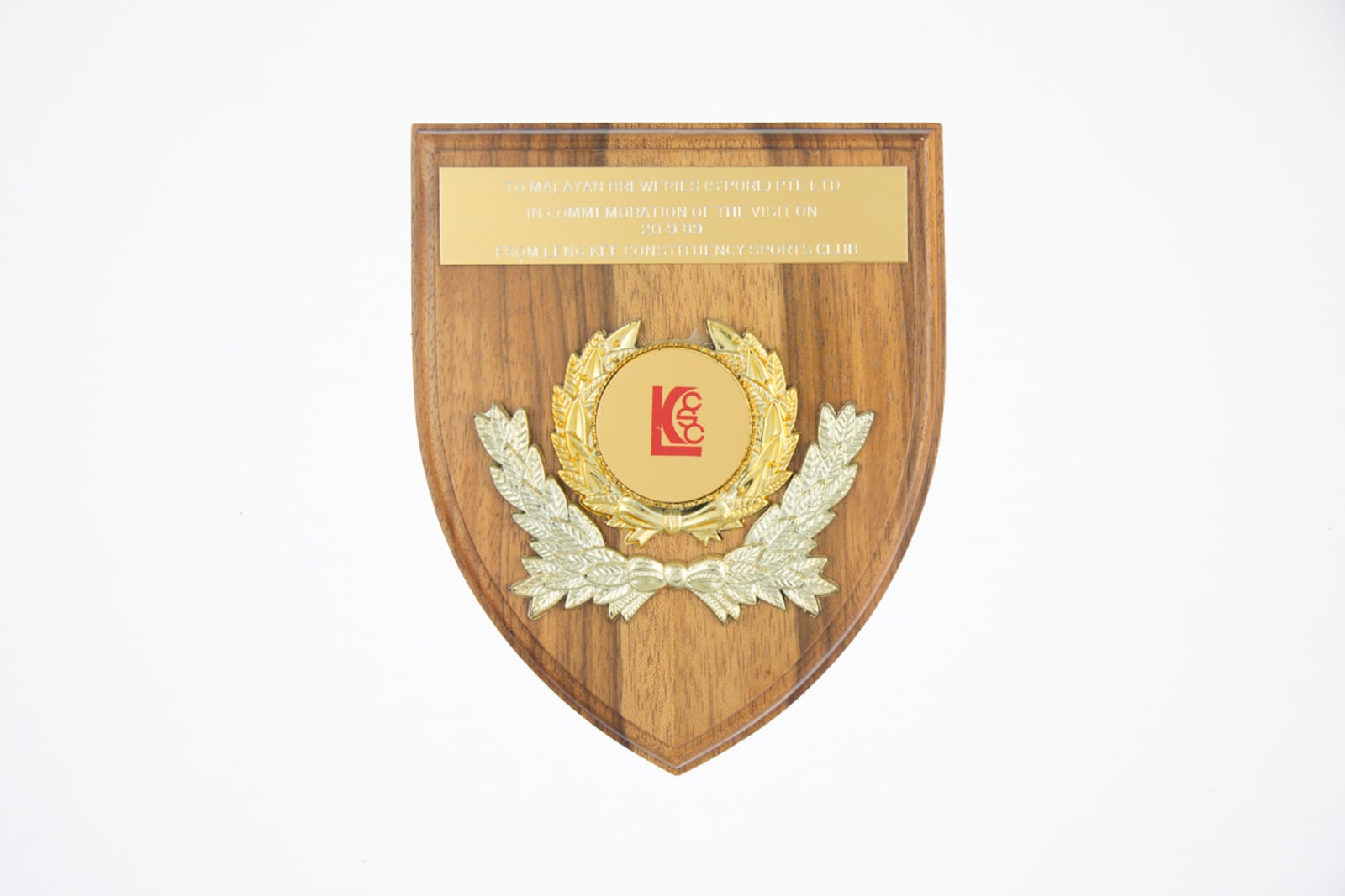 Leng Kee Constituency Sports Club Plaque 1989