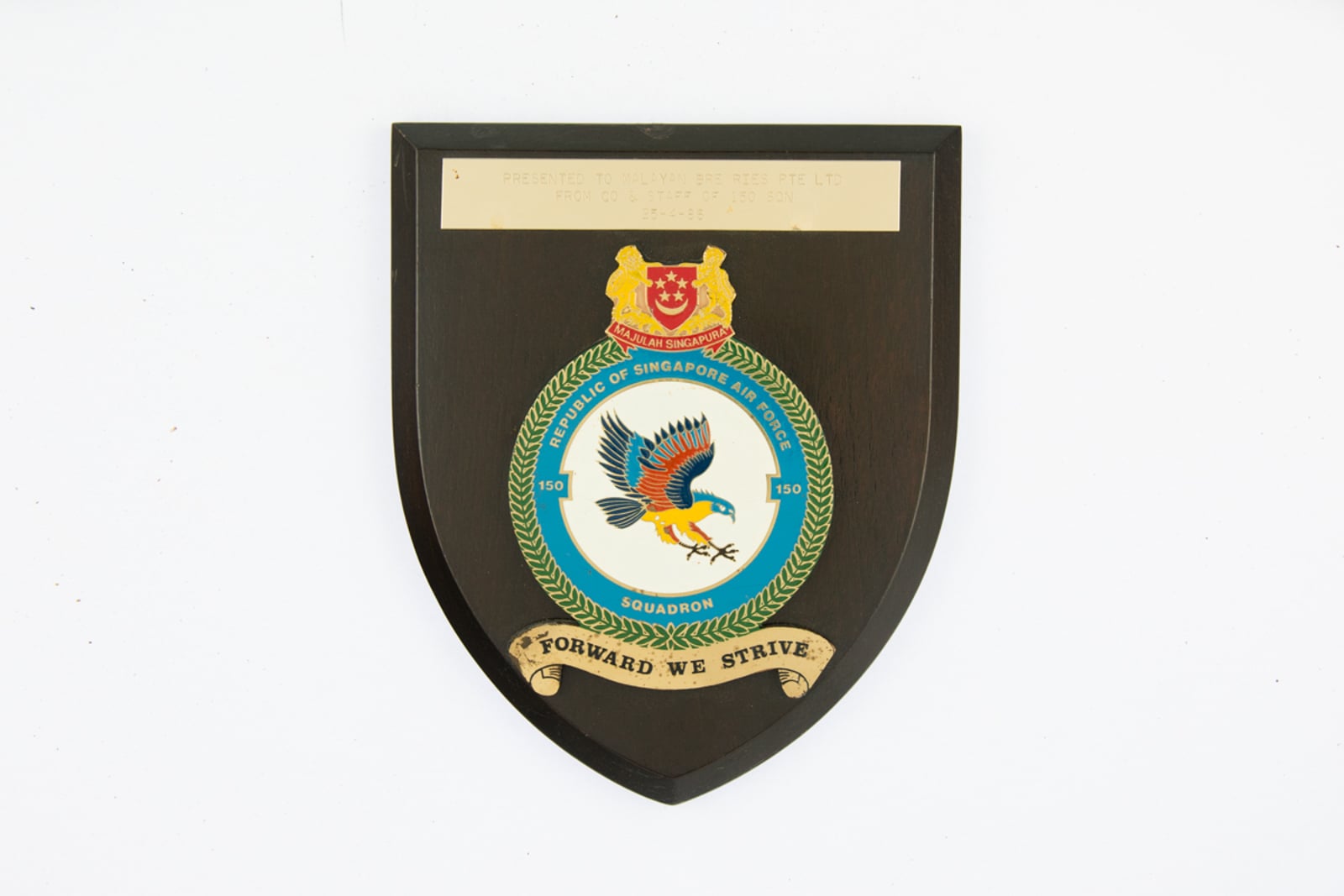 Republic of Singapore Air Force 150 Squadron Plaque 1986