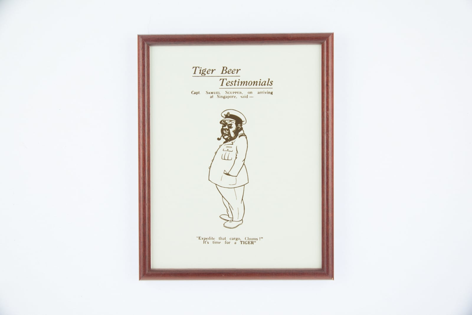 Malayan Breweries "Tiger Beer Testimonials - Capt Samuel Scupper" Print Advertisement Reproduction