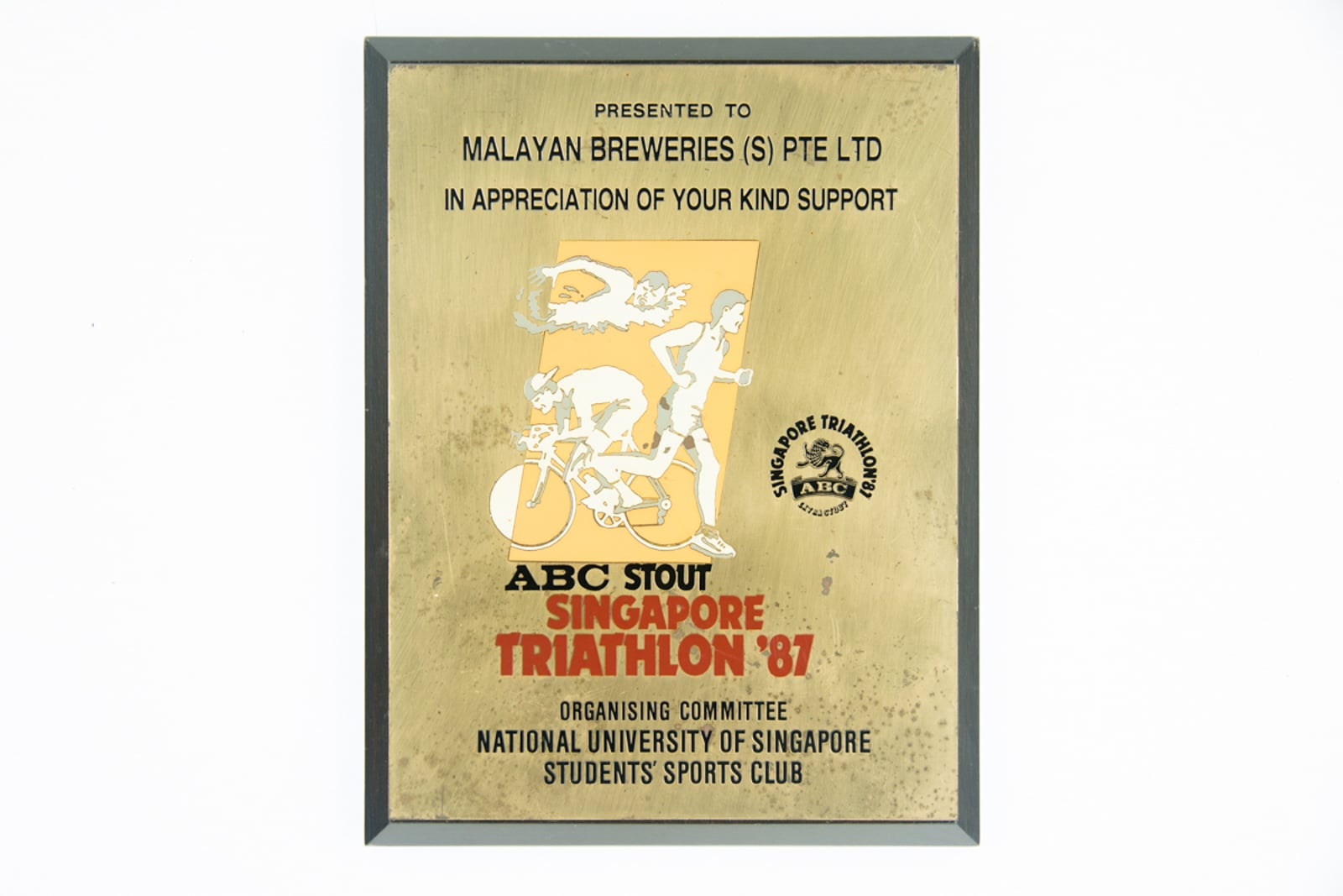 ABC Stout Singapore Triathlon '87 Plaque
