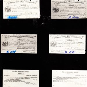 Malayan Breweries Limited Cheques Photo Collage