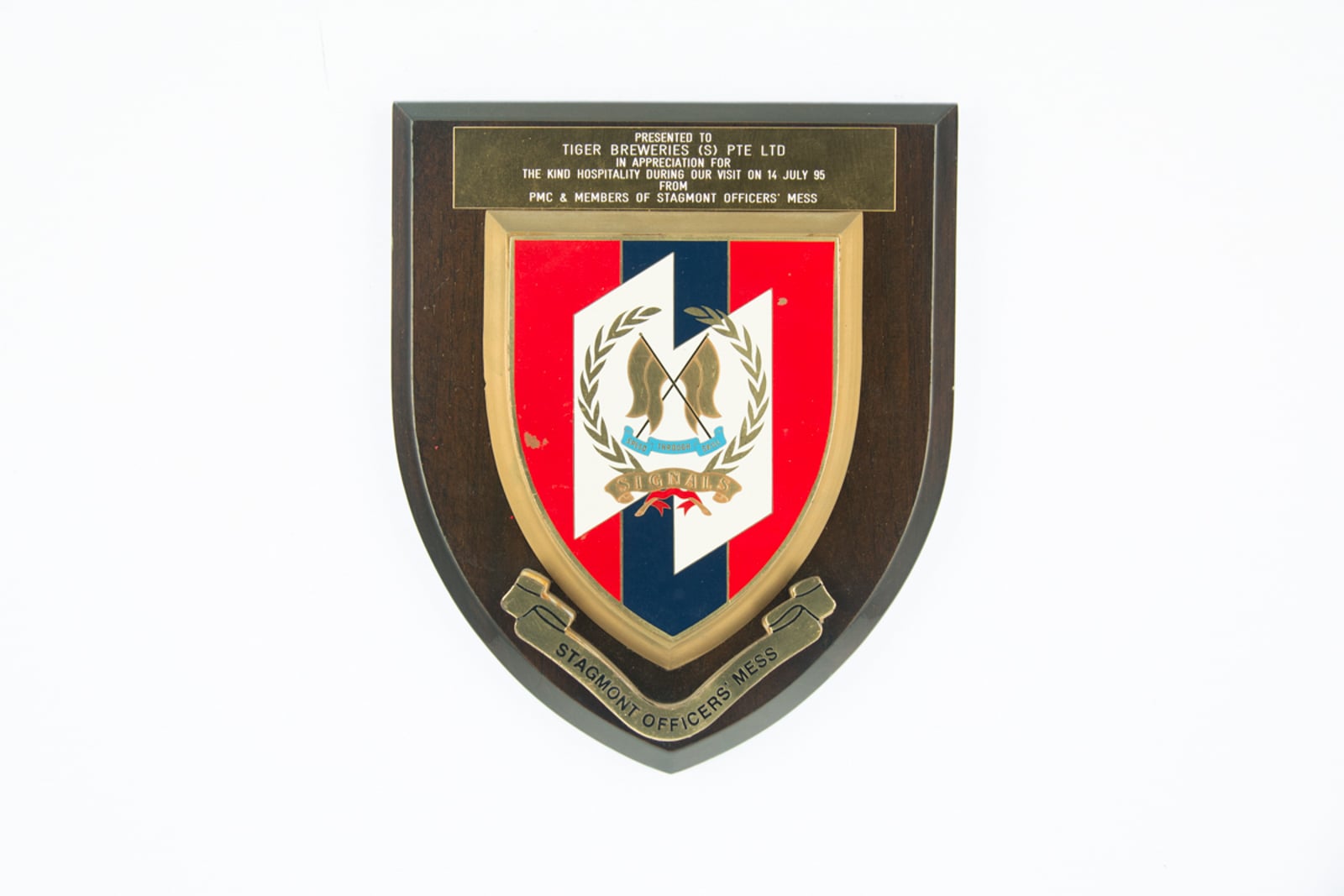 Stagmont Officers' Mess Plaque 1995