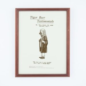 Malayan Breweries "Tiger Beer Testimonials - Mr Wig Askew" Print Advertisement Reproduction